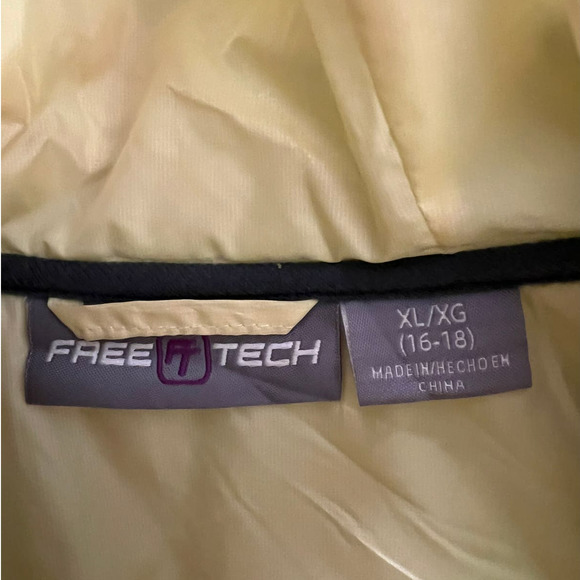 Free Tech Women's Hooded Jacket Size XL in Bright Yellow and Black Full Zipper - Picture 3 of 5